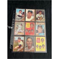 (9) 1962 Topps Baseball Stars/hof