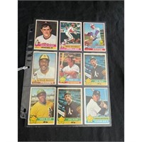 (9) 1976 Topps Baseball Stars/hof