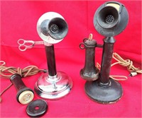 ANTIQUE WESTERN ELECTRIC &BELL CANDLESTICK PHONES