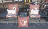5pc patio set-2chairs w/cushions & 3 side tables
