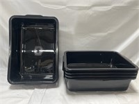 8 black container tubs