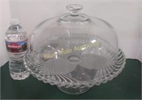 Glass cake plate & cover