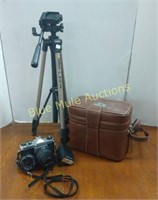 Tripod w/Pentax camera and case
