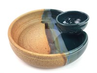 Signed Sunset Canyon Pottery Chip & Dip Bowl