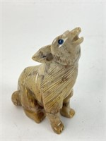 Carved Stone Wolf Figure