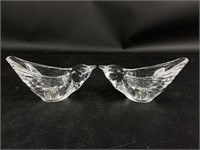 2 Cristal D'Arques Bird Candle Holders