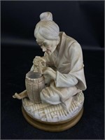 Oriental Basket Weaver Figurine
