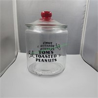 Tom's Peanuts store jar with lid.