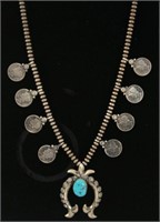 Navajo Mercury Dime Silver Coin Necklace