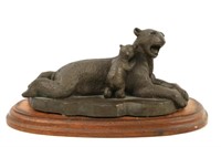 Bronze Momma Bear & Cub Sculpture