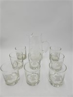 VTG LIBBEY 1776 Juice pitcher/ Glass set
