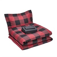 Bed-in-a-Bag 5-Piece Bedding Set, Twin XL RedPlaid