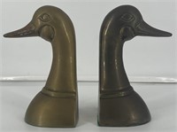 CBK Solid Brass Duck Heads Bookends