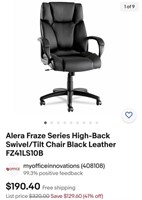 Alera Fraze Series High-Back Swivel/Tilt Chair Bla