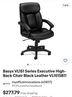 Basyx VL151 Series Executive High-Back Chair Black