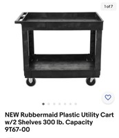 NEW Rubbermaid Plastic Utility Cart w/2 Shelves 30
