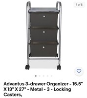Advantus 3-drawer Organizer - 15.5" X 13" X 27" -