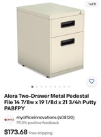 Alera Two-Drawer Metal Pedestal File 14 7/8w x 19