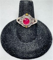Sterling Silver Ruby 5 Grams Size 7.5