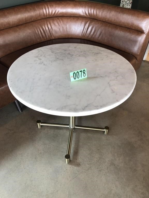 West Elm marble top round restaurant table
