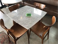 Marble top/wood base cafe table