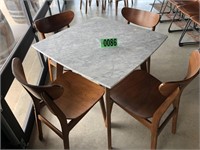 Marble top/wood base cafe table