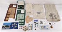 Collection of Coins and Bank Bags