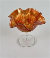 Fenton Ivy Footed Carnival Glass Dish