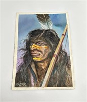 Watercolor Indian Warrior Painting