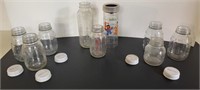 Collection of Glass Baby Bottles, Evenflo, Enfamil