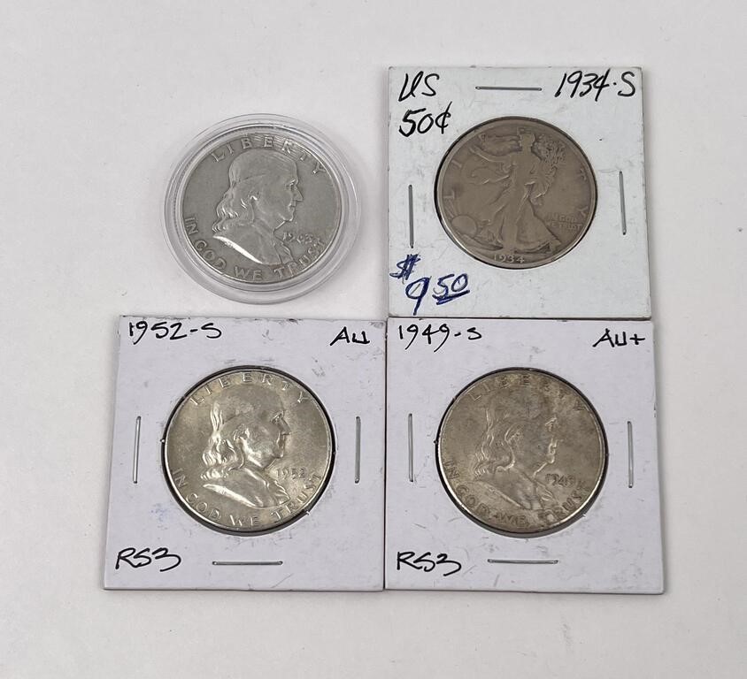 Collection of Silver Half Dollars Franklin Liberty