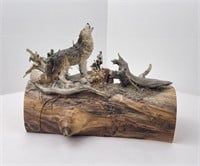H&M Pinegar Wolf Log Trinket Box
