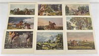 9- Western Themed Currier & Ives Reprints