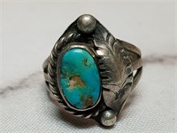OF) Sterling silver Old Pawn ring size 6