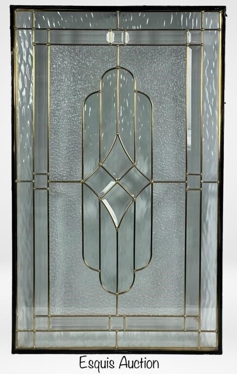 Vintage Leaded Stained Glass Door/ Window Panel