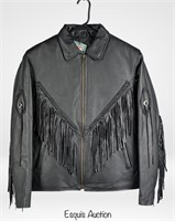 Diamond Plate Leather Lady's Motorcycle Jacket