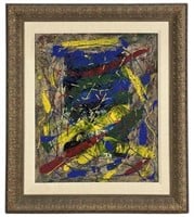 Abstract Impasto Painting in style Stanley Boxer