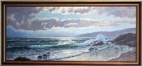 Alexander Nelke Seascape with Gulls Oil Painting