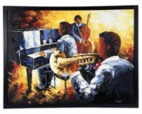 Michel Calvet- Jazz Band Oil Painting