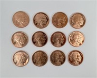 Collection of Indian Head Copper Rounds