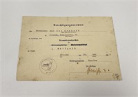 WW2 German Wound Badge Certificate