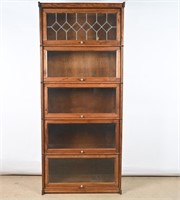 Vintage Solid Oak Kenwood Barrister Book Cabinet
