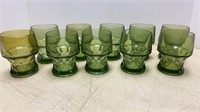 10 Green 8oz glasses