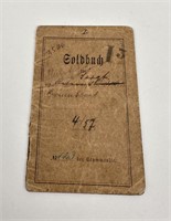 WWI WW1 German Army Soldiers Pay Book