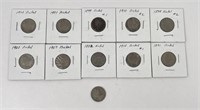 Collection of V and Shield Nickels