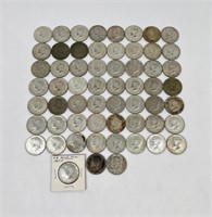 59 Silver Kennedy Half Dollars