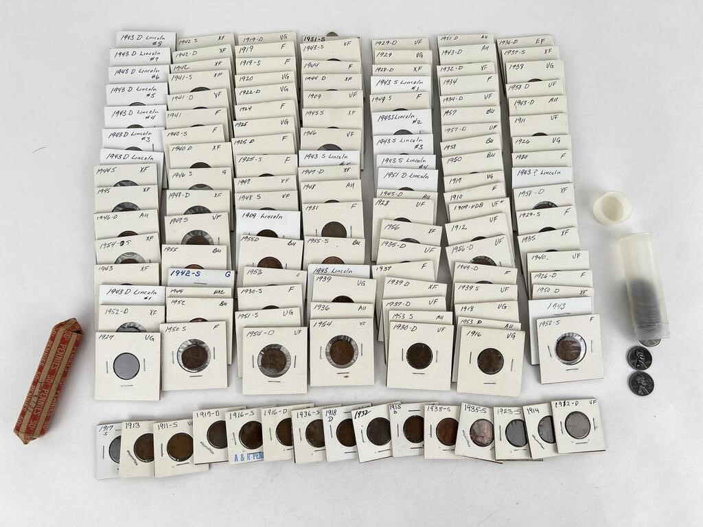 Collection of Wheat Cent Pennies