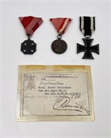WWI WW1 Named German Iron Cross Medal Set