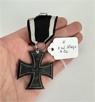 WWI WW1 German Iron Cross K.W. Kluge