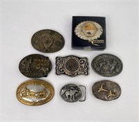 Collection of Cowboy Belt Buckles Sterling Silver